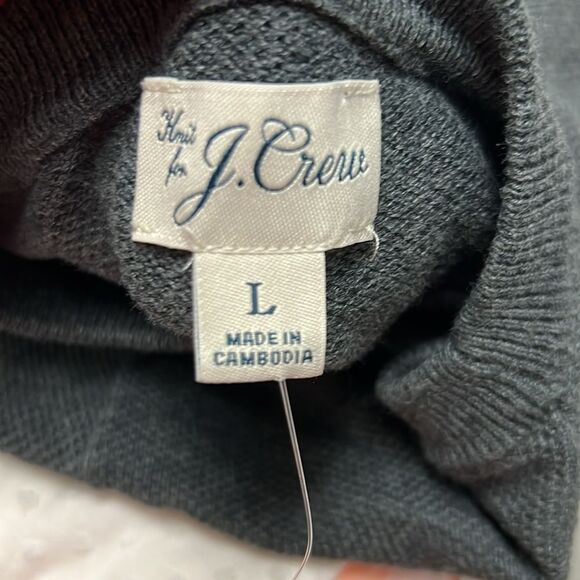 J. Crew BM043 Cotton piqué-stitch crewneck sweater size Large NWT - Picture 9 of 11